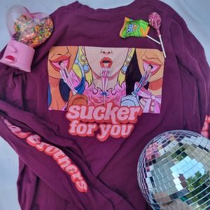 Sucker for you official jonas brothers longsleeve graphic tee merch